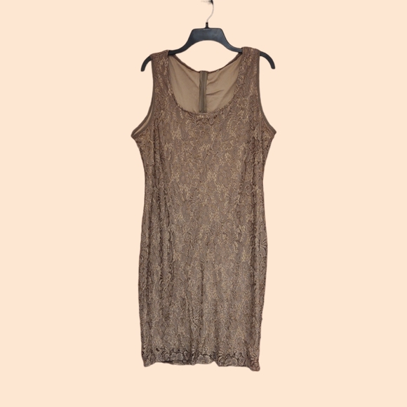 None Dresses & Skirts - *FINAL SALE* NWOT Light Brown Lace BodyCon Dress Size XXL
